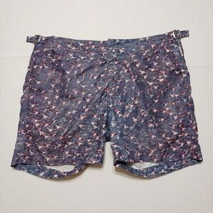Orlebar Brown Alex Mclean Meet Flockers Bulldog Swim Shorts Size 34‎ Inseam 5.5"